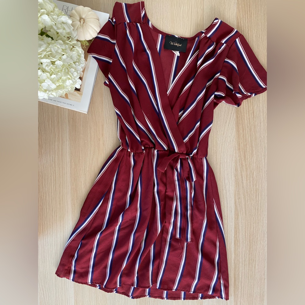 Striped wrap dress